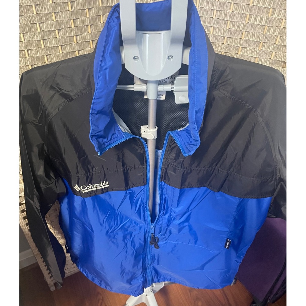 Columbia Sportswear Mens Blue Black Packable Windbreaker Jacket Full Zip Size L - Picture 5 of 11